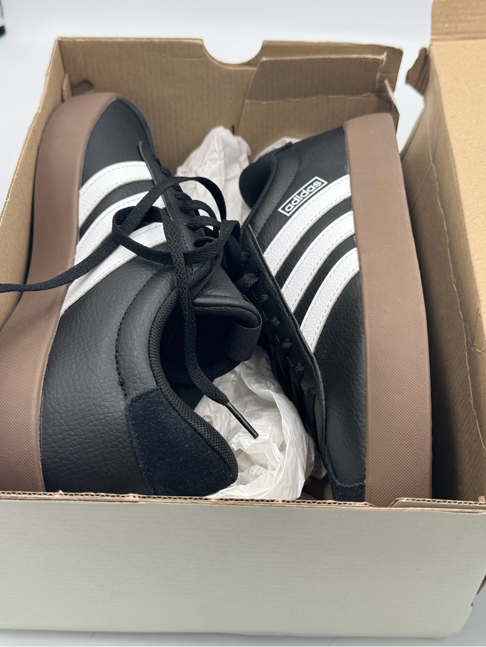 Adidas VL Court 3.0 Sneakers Black White Gum Sole Men’s Size 8 New in Box - Picture 11 of 12